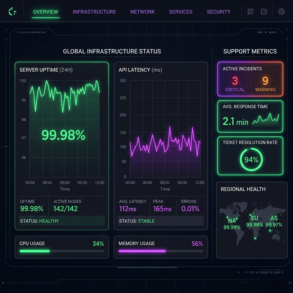 Ongoing technical support metrics